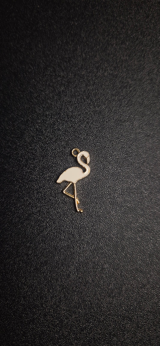 Breloque Flamant Rose Blanc